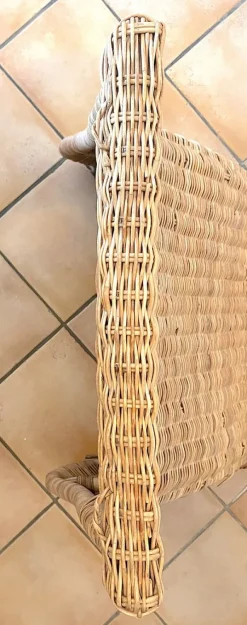Pamono Karlskrona Wicker Chaise Lounge by Carl Öjerstam for Ikea, 1990s><noscript><img width=