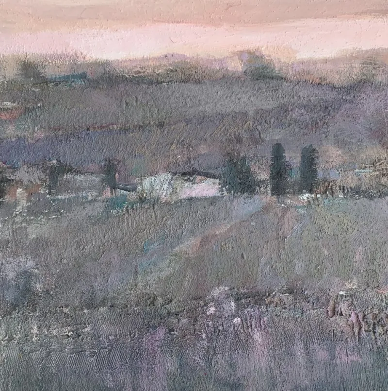 Pamono Katarzyna Zwolinska, Lavender Fields, Mixed Media Painting, 2019> Painting