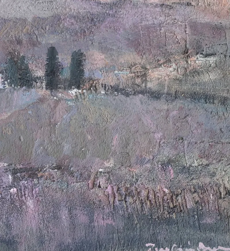 Pamono Katarzyna Zwolinska, Lavender Fields, Mixed Media Painting, 2019> Painting