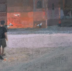 Pamono Katarzyna Zwolinska, Pigeons, Mixed Media Painting, 2012> Painting