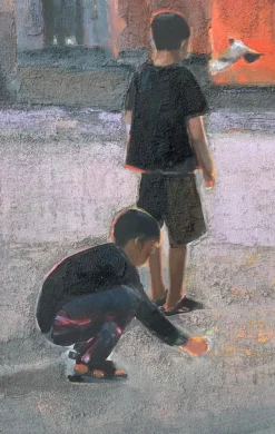 Pamono Katarzyna Zwolinska, Pigeons, Mixed Media Painting, 2012><noscript><img width=