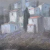 New Pamono Katarzyna Zwolinska, Town in the Fog, Mixed Media Painting, 2019