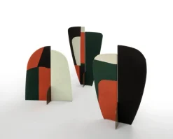 Best Pamono Kazimir Abstract Screens in Green, Red, White, & Black by Julia Dodza for Colé, Set of 3