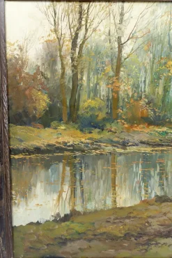 Clearance Pamono Kees Terlouw, Autumn Landscape, 1910, Canvas Painting, Framed