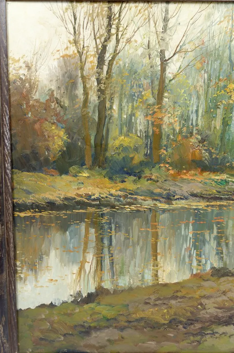 Clearance Pamono Kees Terlouw, Autumn Landscape, 1910, Canvas Painting, Framed