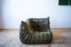 Outlet Pamono Khaki Velvet Living Room Set by Michel Ducaroy for Ligne Roset, 1970s, Set of 5