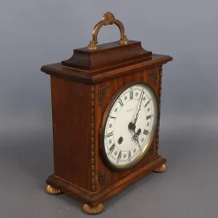 Pamono Kienzle Mechanical Table Clock in Wood and Brass, 1960s> Clocks
