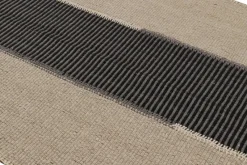 Pamono Kilim in Beige and Black Textural Stripes from R&K Principal Jahanshah Nazmiyal> Carpets & Textiles|Carpets & Textiles