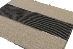 Pamono Kilim in Beige and Black Textural Stripes from R&K Principal Jahanshah Nazmiyal><noscript><img width=
