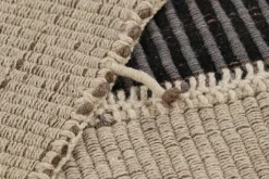Pamono Kilim in Beige and Black Textural Stripes from R&K Principal Jahanshah Nazmiyal><noscript><img width=
