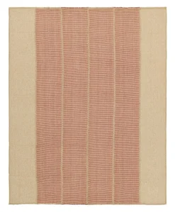 Pamono Kilim Rug in Beige and Red Textural Stripes from R&K Principal Jahanshah Nazmiyal> Carpets & Textiles|Carpets & Textiles
