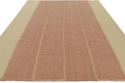 Pamono Kilim Rug in Beige and Red Textural Stripes from R&K Principal Jahanshah Nazmiyal><noscript><img width=