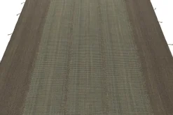 Pamono Kilim Rug in Brown and Blue Textural Stripes from R&K Principal Jahanshah Nazmiyal><noscript><img width=