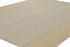 Pamono Kilim Rug with Light Blue and Beige Textural Stripes from R&K Principal Jahanshah Nazmiyal><noscript><img width=
