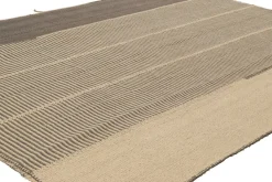 Pamono Kilim Rug with Textural Beige and Brown Stripes from R&K Principal Jahanshah Nazmiyal><noscript><img width=