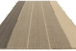 Pamono Kilim Rug with Textural Beige and Brown Stripes from R&K Principal Jahanshah Nazmiyal><noscript><img width=