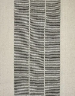 Hot Pamono Kilim with Black and Cream White Textural Stripes from R&K Principal Jahanshah Nazmiyal