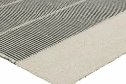 Hot Pamono Kilim with Black and Cream White Textural Stripes from R&K Principal Jahanshah Nazmiyal