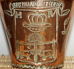 Discount Pamono King Henry IV Coat of Arms or Armorial Crest Ice Bucket in Copper