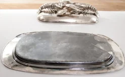 Pamono King Size Lobsters Dish in Silver-Plating by Franco Lapini, 1970s><noscript><img width=