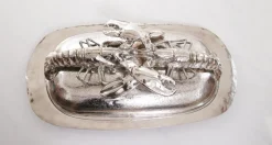 Pamono King Size Lobsters Dish in Silver-Plating by Franco Lapini, 1970s><noscript><img width=