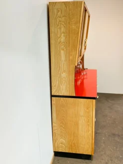 Pamono Kitchen Cupboard with Red Formica Top from Baumann Möbel, 1960s><noscript><img width=