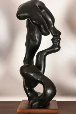 Pamono Klara Sever, Sculpture of a Woman in with Black Patina, 1979, Plaster> Abstraction|Sculpture