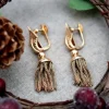 Pamono Knot-Shaped 18 Karat Gold Earrings with Articulated Pendants, Set of 2> Earrings