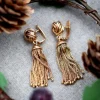 Pamono Knot-Shaped 18 Karat Gold Earrings with Articulated Pendants, Set of 2> Earrings