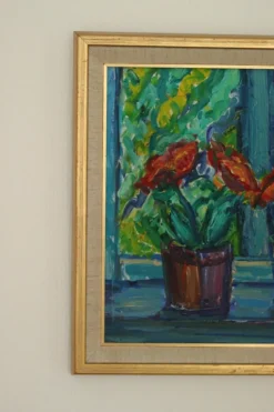 Pamono Knut Lindström, Fönster (Window), 1973, Oil on Canvas, Framed><noscript><img width=