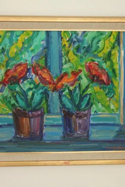 Pamono Knut Lindström, Fönster (Window), 1973, Oil on Canvas, Framed><noscript><img width=