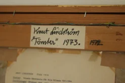 Pamono Knut Lindström, Fönster (Window), 1973, Oil on Canvas, Framed><noscript><img width=