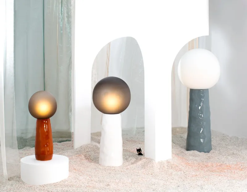 Pamono Kokeshi High Grey Acetato Terracotta Floor Lamp by Pulpo> Floor Lamps