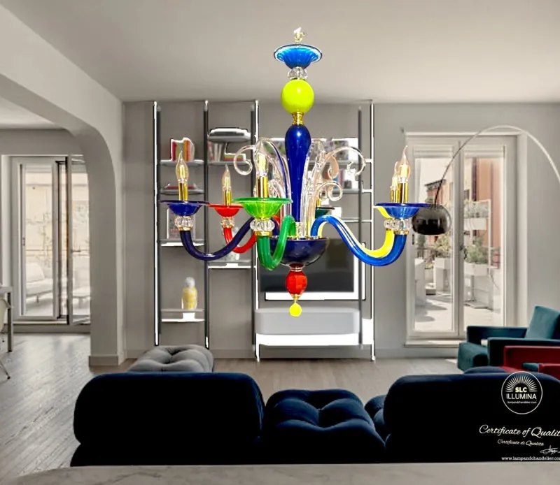 Best Pamono Kolors 6L Chandelier by MG Designe