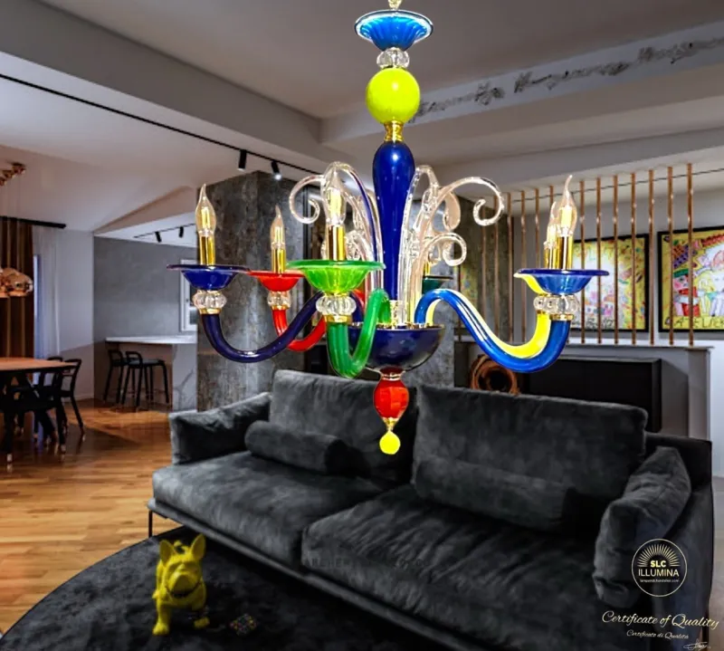 Best Pamono Kolors 6L Chandelier by MG Designe