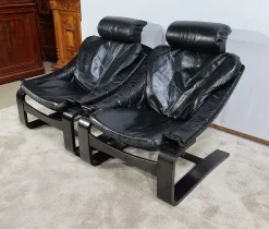 Pamono Kroken Lounge Set by Ake Fribyter for Nelo, 1974, Set of 3><noscript><img width=