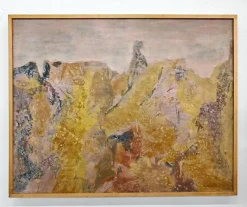 Pamono Krsta Andrejevic, Abstract Landscape, 1961, Oil on Canvas, Framed> Painting