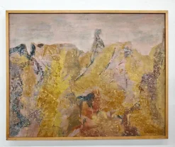 Pamono Krsta Andrejevic, Abstract Landscape, 1961, Oil on Canvas, Framed> Painting