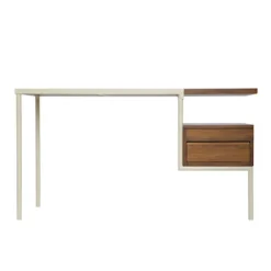 Pamono Ktab Cream and Teak Desk by José Pascal for Kann Design> Tables|Desks