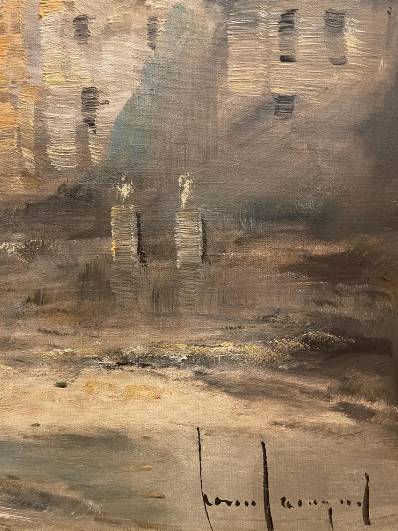 Pamono L. Cargnel, Village Scene, 20th Century, Oil Painting on Canvas> Painting