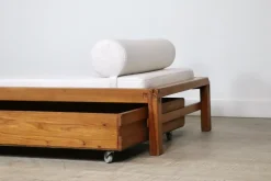 Clearance Pamono L03 Daybed in Elm by Pierre Chapo, France, 1960s