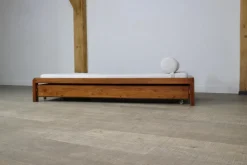Clearance Pamono L03 Daybed in Elm by Pierre Chapo, France, 1960s
