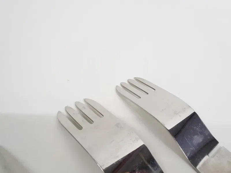 Pamono La Bomba Flatware in Stainless Steel by Helen von Boch and Federigo Fabbrini, Germany, 1970s, Set of 4> Cutlery & Serving Utensils