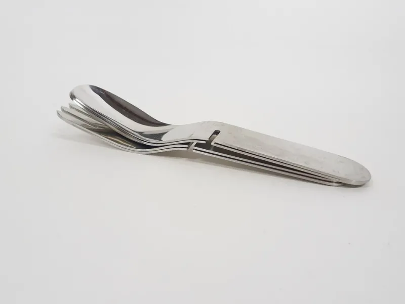 Pamono La Bomba Flatware in Stainless Steel by Helen von Boch and Federigo Fabbrini, Germany, 1970s, Set of 4> Cutlery & Serving Utensils