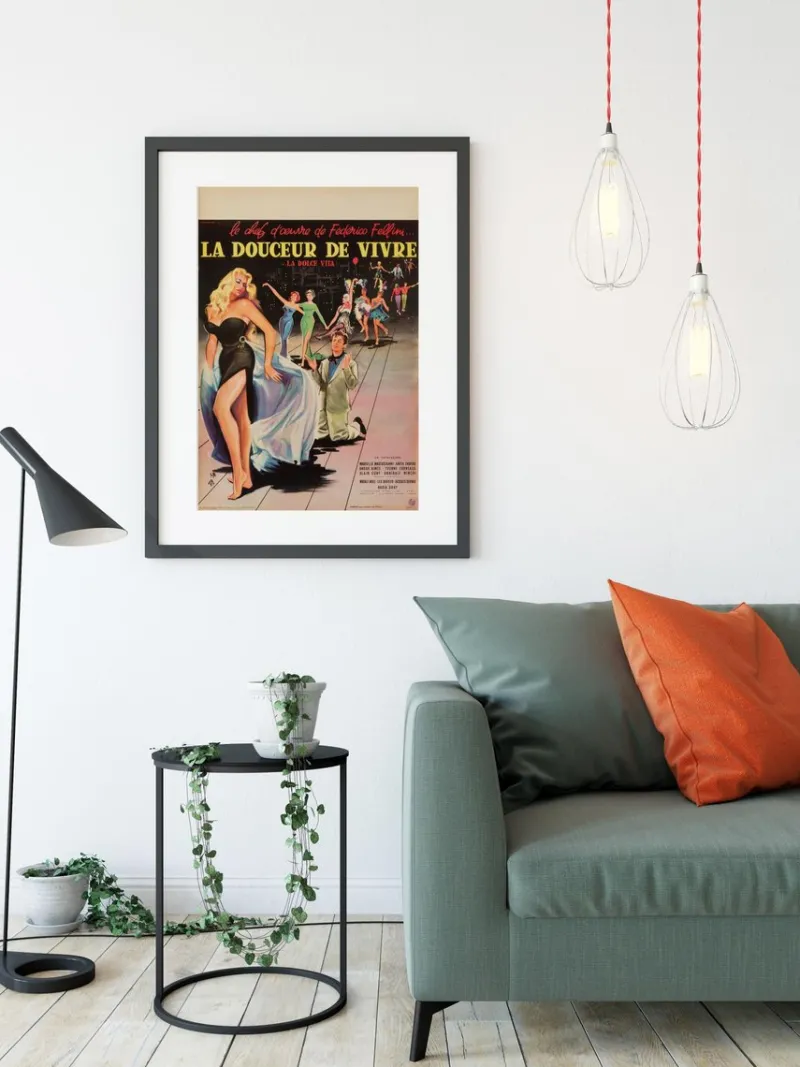 Online Pamono La Dolce Vita Original Vintage Movie Poster by Yves Thos, French, 1960