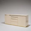 Pamono Lacquered Wood and Brass Sideboard, 1970s> Sideboards & Buffets