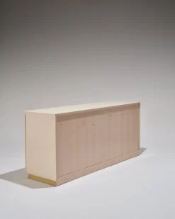 Pamono Lacquered Wood and Brass Sideboard, 1970s><noscript><img width=