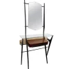 Pamono Lacquered Wood Dressing Table with Glass Top and Mirror, 1950s> Dressing Tables