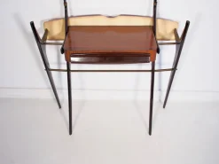Pamono Lacquered Wood Dressing Table with Glass Top and Mirror, 1950s><noscript><img width=