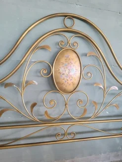 Pamono Lacquered Wrought Iron Headboard, 1950s> Beds & Bedroom Sets